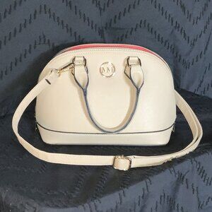 Marilyn Monroe Cream Dome Satchel | Crossbody with Red Interior